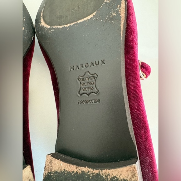 Margaux Velvet Mary Jane Flats in Deep Burgundy 9.5 - Picture 7 of 8